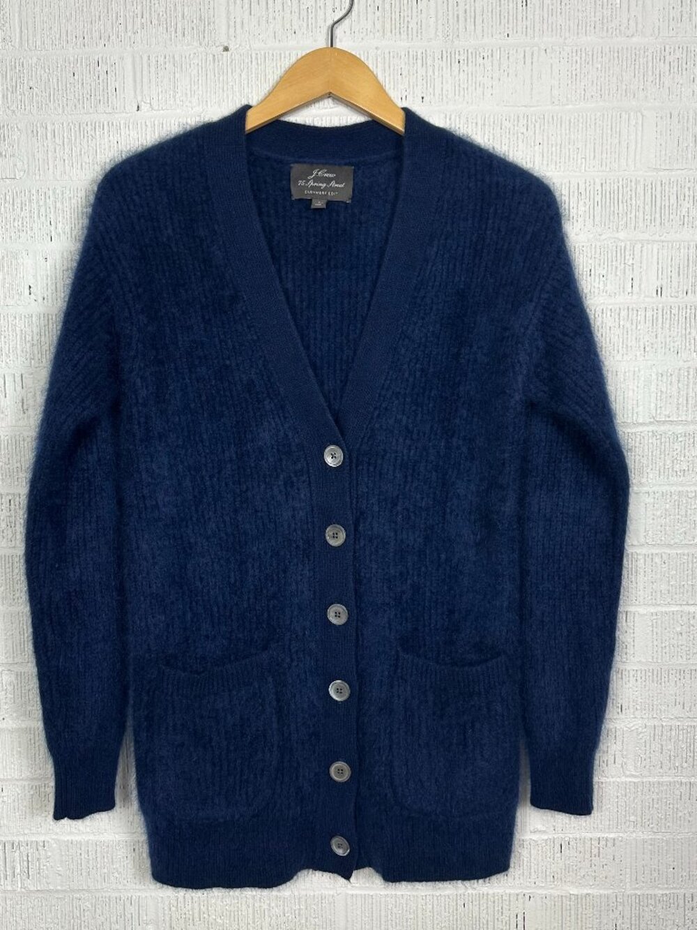 J. Crew 75 Spring Street Cashmere Edit Oversized Cardigan Size S Navy Blue